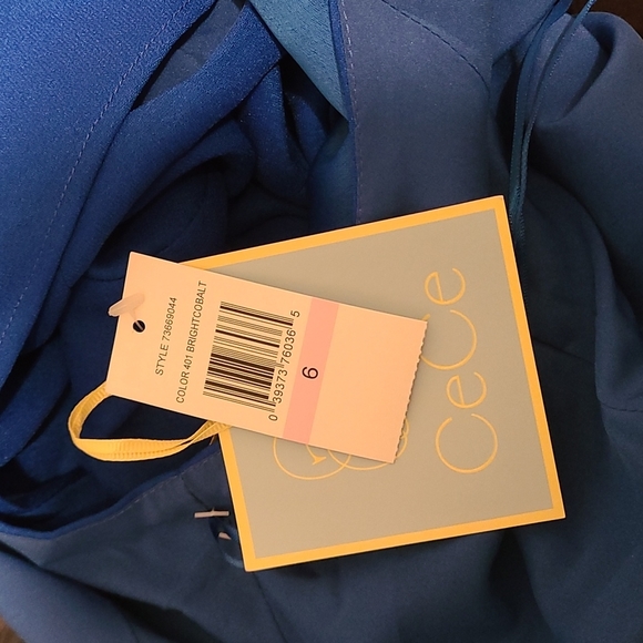 Cece Midi Blue Dress 6 NWT - Picture 7 of 8